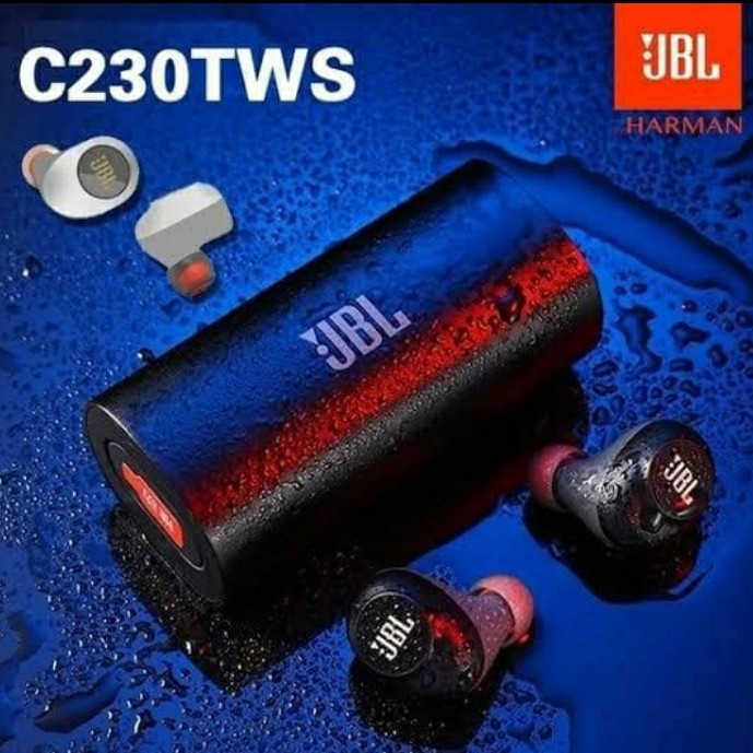 HEADSET BLUETOOTH JBL SUPER BASS TWS C230 ORIGINAL EARPHONE WIRELESS JBL Touch C 230