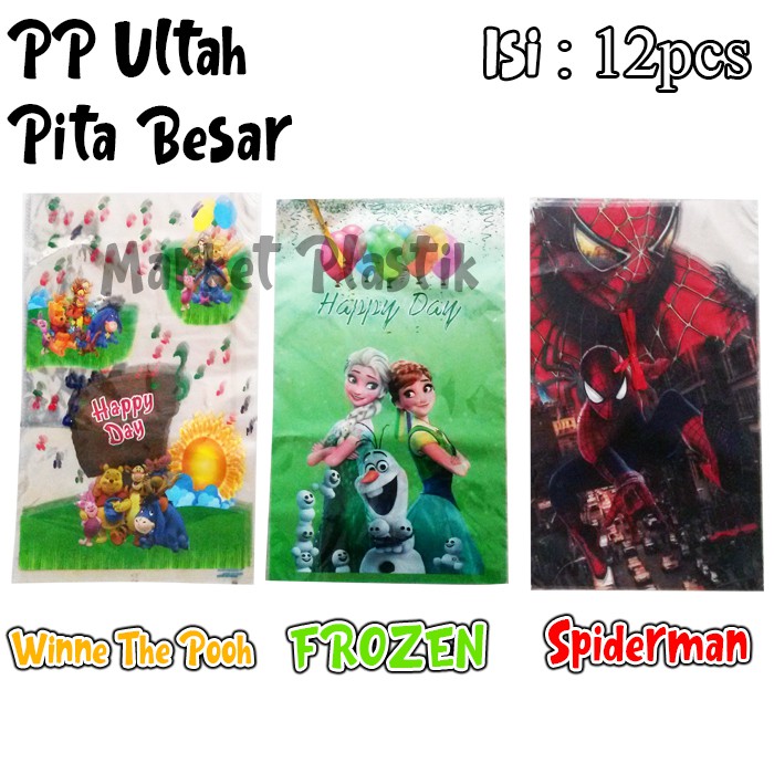 

Plastik Ulang Tahun/Plastik Bingkisan Ultah/PP Ulta Pita Besar 12pcs