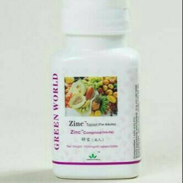 ZINC TABLET DEWASA GREEN WORLD/PENAMBAH HORMON/NAFSU MAKAN
