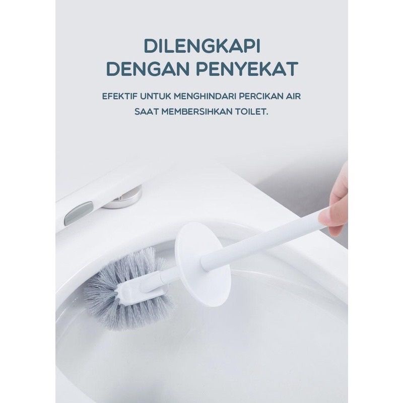 Samono Sikat Pembersih Kloset Kamar Mandi STB145 Bathroom Brush Dilengkapi Dudukan Sikat White