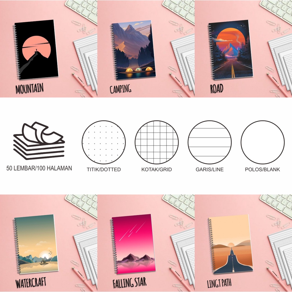 

notebook a5 Jurnal a6 isi 100 halaman Line grid Dotte Blank Buku Catatan Murah Aesthetic Buku Kuliah