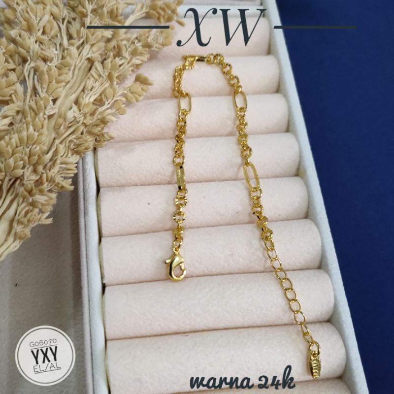 Gelang Yaxiya Rantai warna 24k G08070