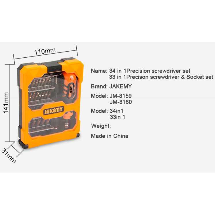 ( OBENG SET ) Jakemy 34 in 1 Obeng Set - JM-8159 Screwdriver Set / Obeng Alat Reparasi Perbaikan Elektronik / Obeng serbaguna