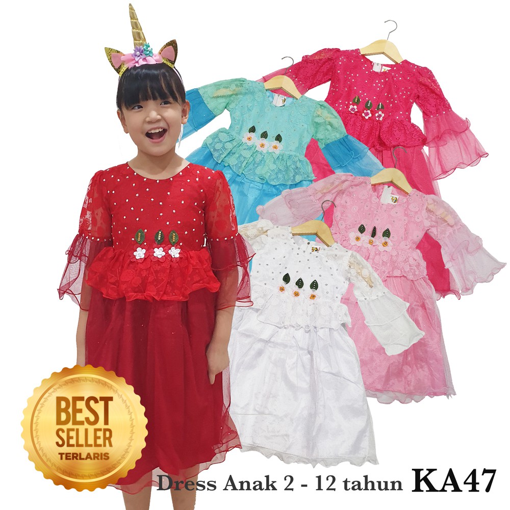 Baju Anak Perempuan 2 tahun sampai 8 tahun Gaun Anak Perempuan Import Pesta Dress Anak Perempuan KA47