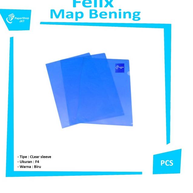 

۞ Map L ( Clear sleeve) Felix Ukuran Folio Biru ➢