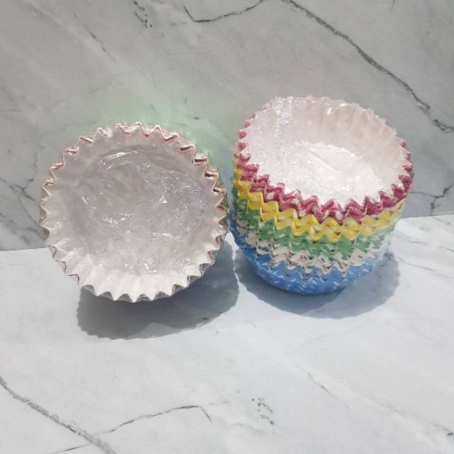 kertas alas roti bulat laminating ROUND MIX cake case 100 pc import langsung panggang