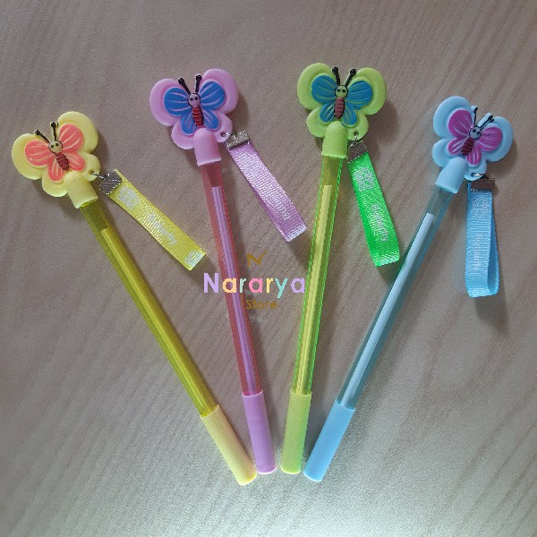 

2x Gel Pen Kupu-Kupu Tali / Gel Pen Karakter / Gel Pen Lucu / Pulpen Lucu / Alat Tulis Sekolah