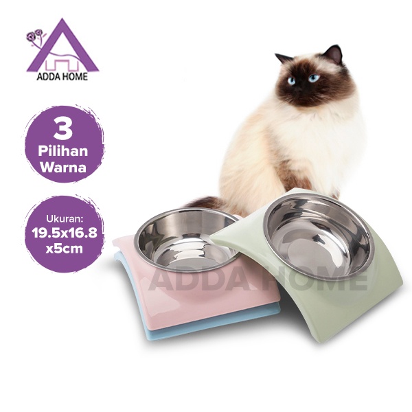 Adda Home - Mangkuk Tempat Makan Minum Anjing Kucing Kelinci Pet Bentuk Atap Rumah 19.5x16.8x5cm