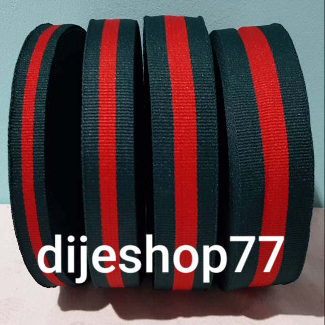 

Pita Gucci 2,5cm/Lis tape hijau army merah bias tape bisban pelipit pita baju tas sepatu kreatifitas