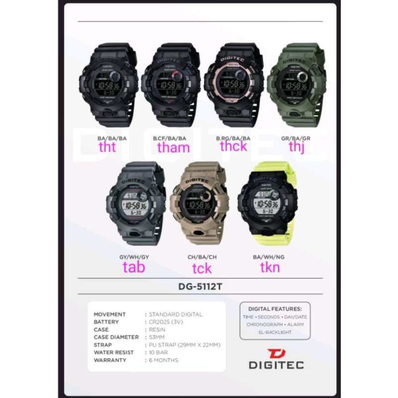 DIGITEC 5112 original jam tangan pria Digitec 5112 sport