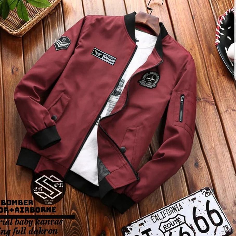 APS985 JAKET COWOK KEREN ORIGINAL SENSOR BAHAN KANVAS BOMBER PRIA JET STRACCI SENSOR AIRBORNE .,.,