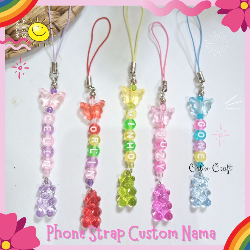 Phone Strap Custom/Gantungan Kunci / Gantungan HP / Keychain Kpop Beads Charm