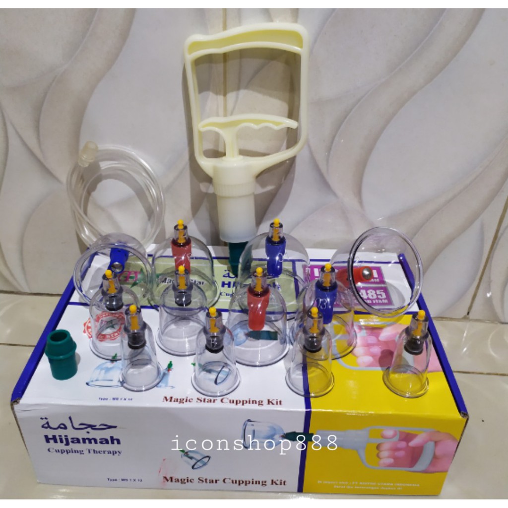 (Original) S8S Kop Angin Isi 12 Kop Original Lengkap Selang Dan Pompa / Alat Bekam yang Bagus Dan