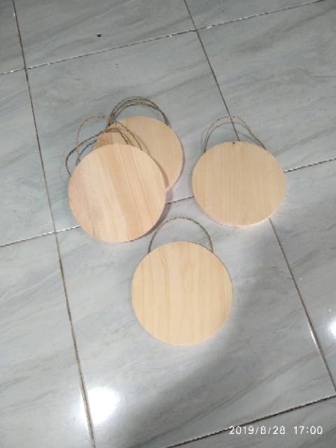 Talenan Kayu Pinus Tali model bulat diameter 25 cm / Talenan Lukis / Wooden Cutting Board