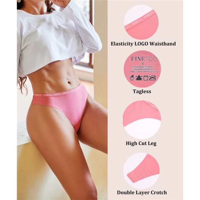 FINETOO FT33 Sexy Celana Dalam Wanita Tanpa Jahitan High Waist Seamless Women Silk Panty Soft