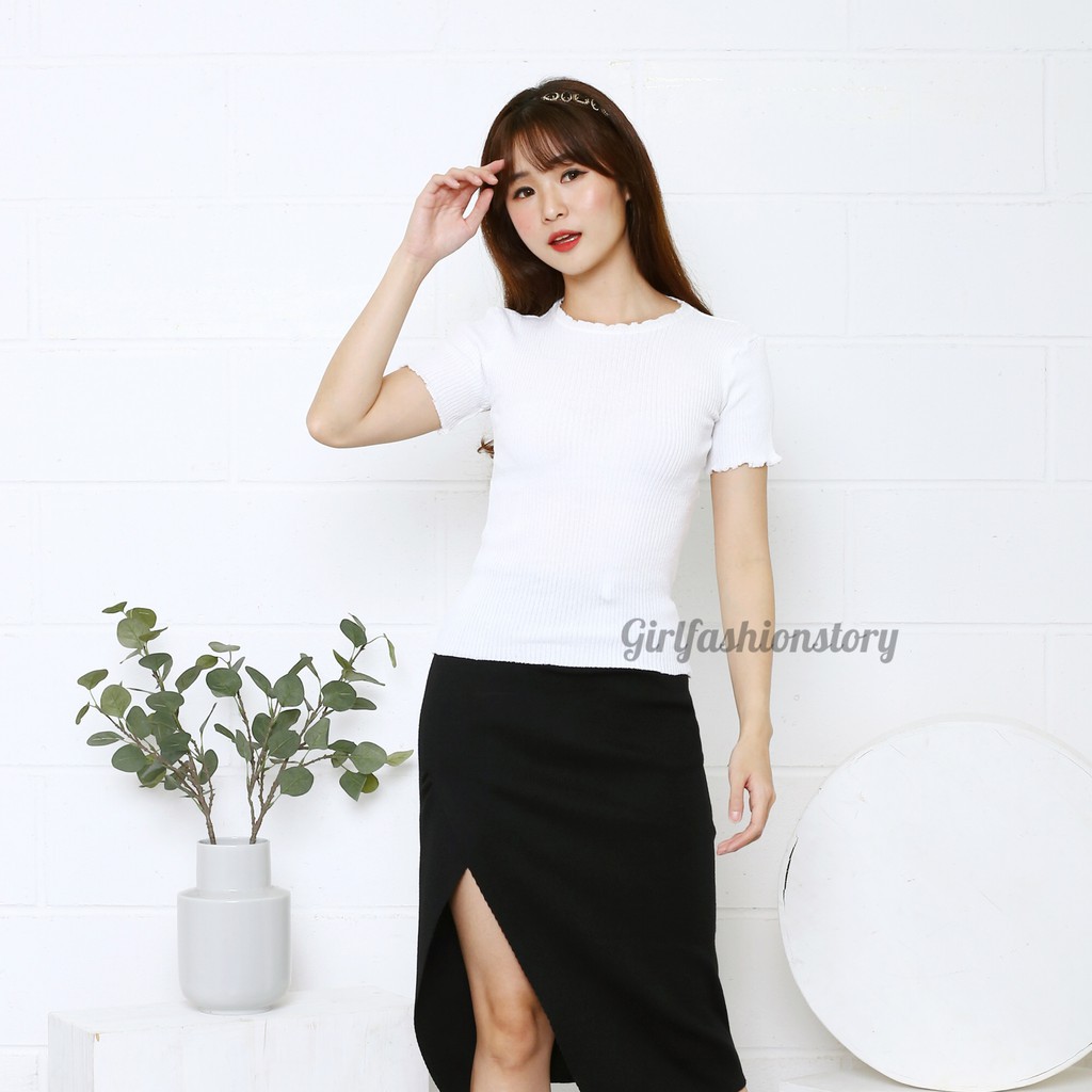 ATASAN RAJUT KRIWIL TANGAN PENDEK/ATASAN RAJUT CROP KOREA STYLE