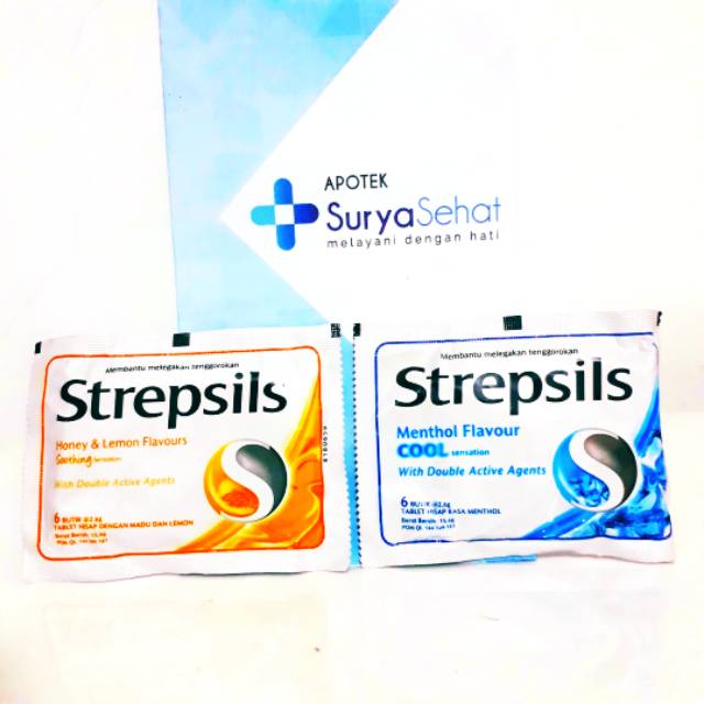 Strepsils Menthol / Strepsils Honey Lemon isi 6 tablet- Strepsil Cool - Strepsils Cool