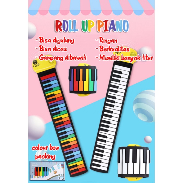 Piano Roll Portable bisa dilipat  gampang dibawah baterai cas