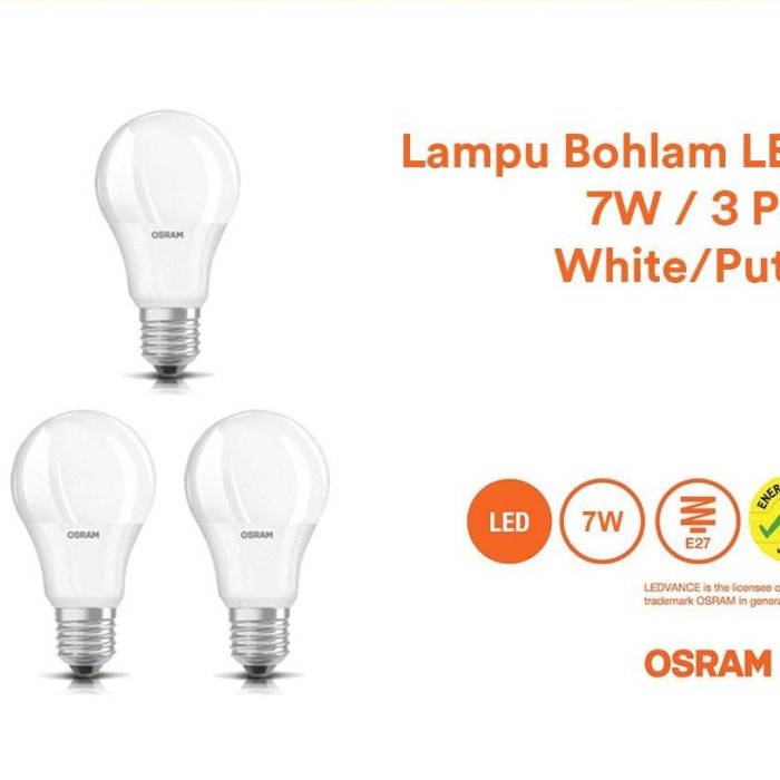 Lampu OSRAM Bohlam LED 7 Watt 3 Pcs - Putih