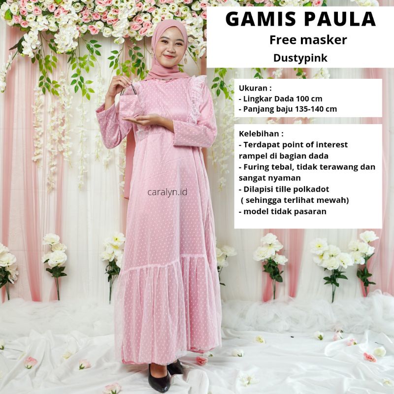 GAMIS BRUKAT TERBARU 2023MEWAH KEKINIAN DRESS BRUKAT MUSLIM TILE MEWAH PAULA