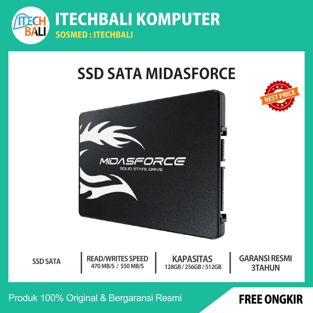 SSD MIDASFORCE Super Lightning 2.5&quot; SATA III 240GB ORIGINAL | ITECHBALI