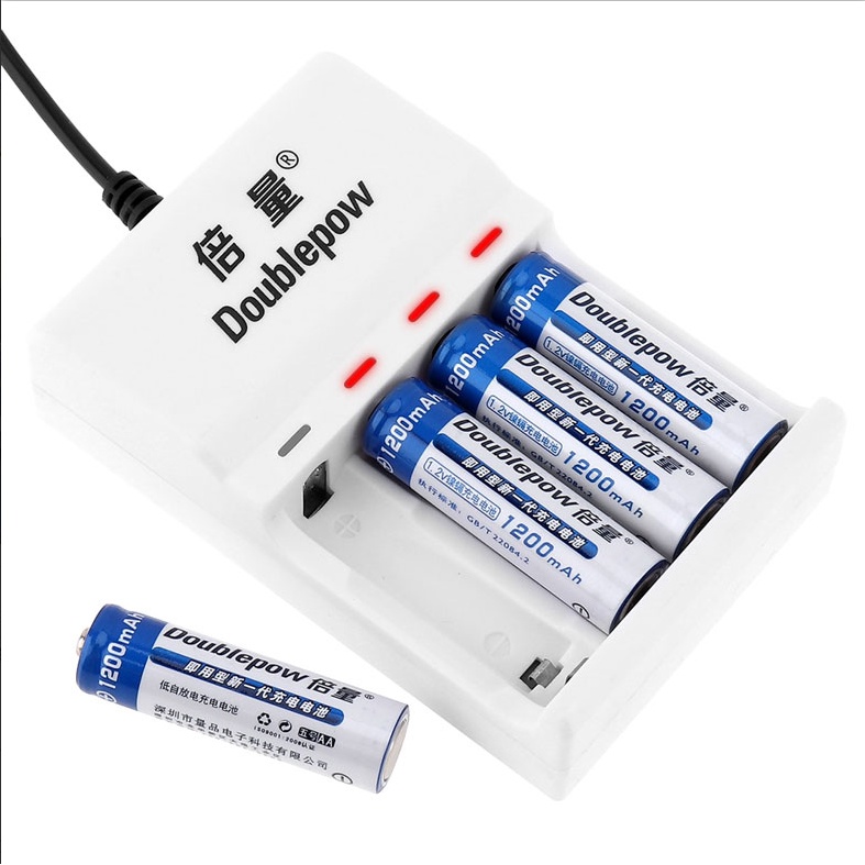 Paket Charger Baterai 6 slot AA/AAA Bonus 6 PCS AA Battery