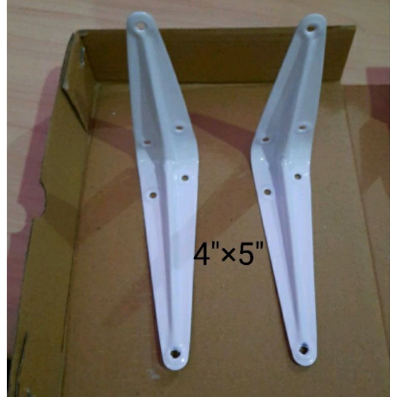 Siku Rak Besi L Putih  Uk 3x4 | 4x5 Inch [10x12,5 cm ] | Shelf Brancket | Penyangga Ambalan 1 Pcs