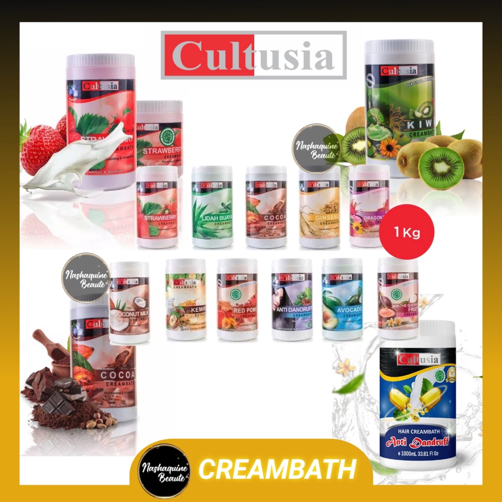 CULTUSIA Creambath 1kg (1000g) Krim Masker Rambut