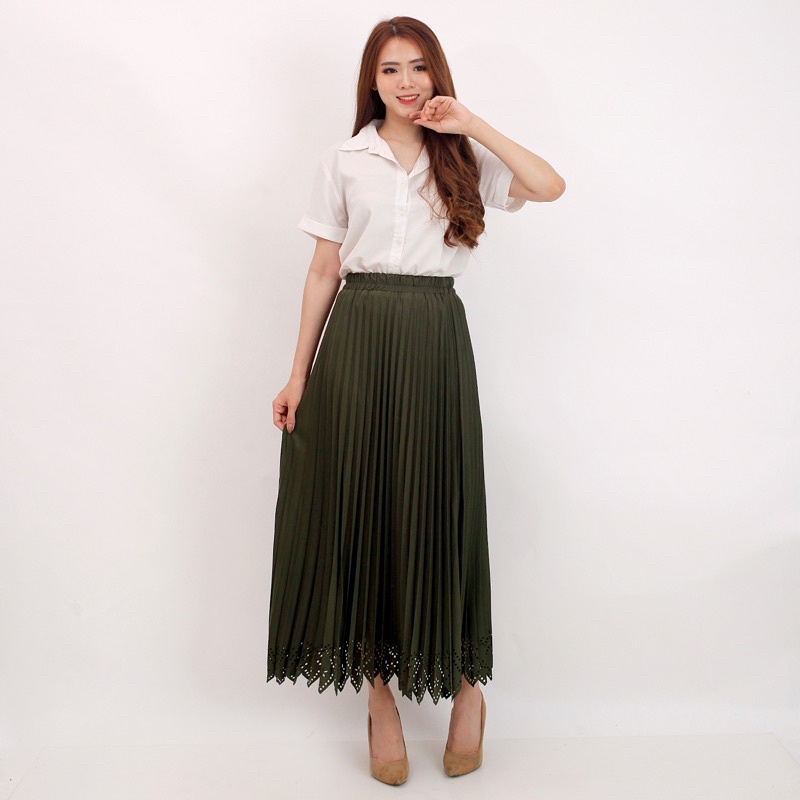 ROK LASER - PLISKET MAYUNG HYGET PON ZIGZAG POLOS MURAH GROSIR SUPPLIER ABG KARET MELAR REMPEL-HIJAUTUA