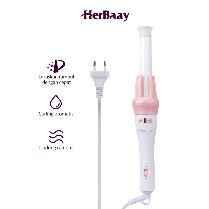 

Herbaay READY Catokan Rambut Keriting Otomatis Curly Vivid Tourmaline Ceramic Hair Curler COD