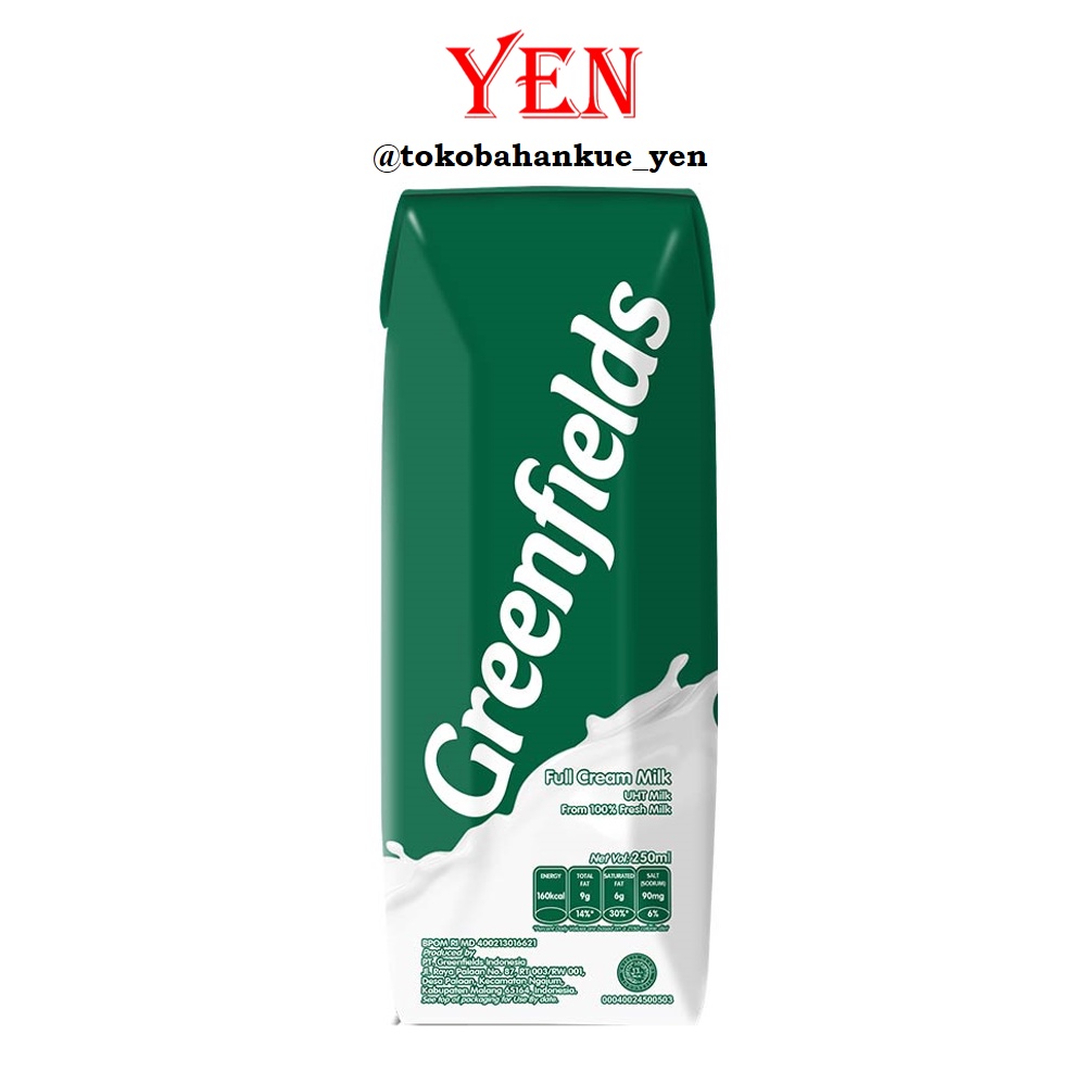 

Green Fields Full Cream Milk / Susu Cair Rasa Vanilla Putih 250 ml