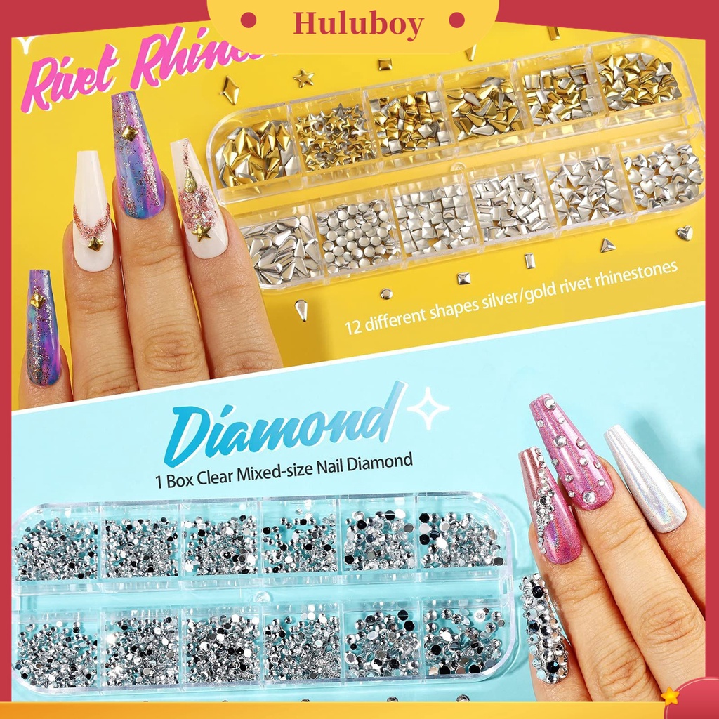 Huluboy Huluboy♡ 1 Set Sequin Glitter Multifungsi Untuk Aksesoris Manicure Wanita