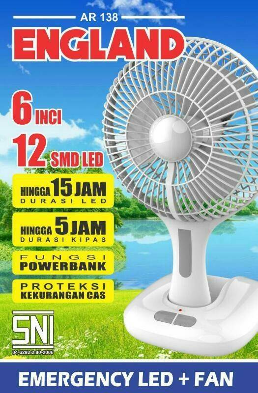 Arashi emergency led+fan AR138 England/kipas emergency