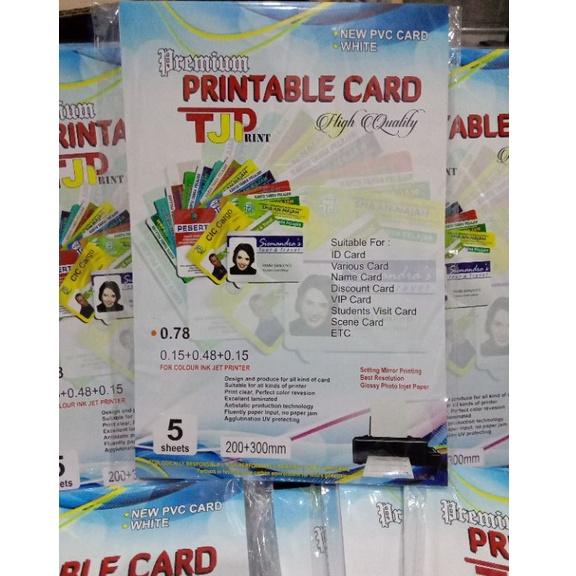 

[KODE 8QSRP] Bahan ID Card Card 5 Sheet/Kertas PVC Kualitas Bagus Tebal 0,78/Grosir