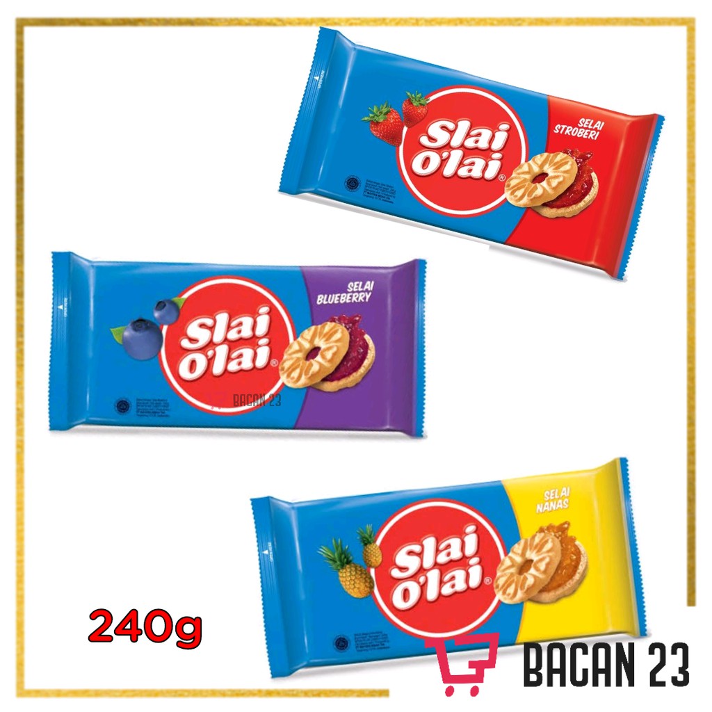 

Slai O'lai (240gr) (Nanas - Blueberry - Strawberry) / Biskuit Selai / Bacan 23 - Bacan23