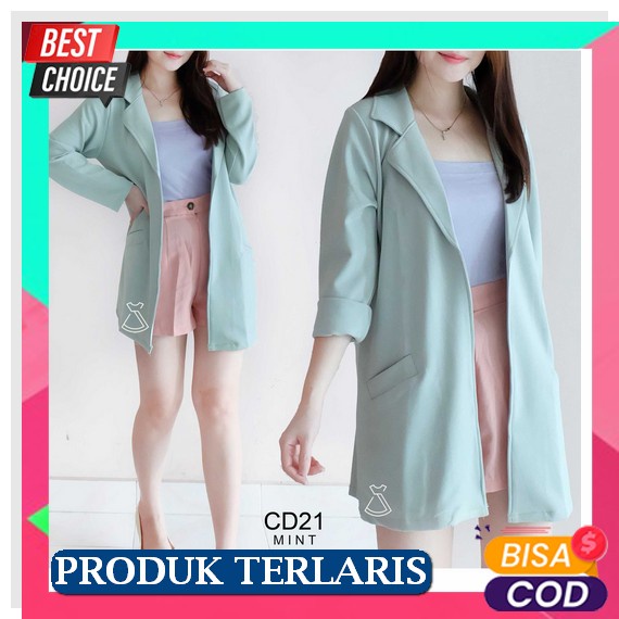 Hawaiian Banana - Blazer Import Premium - Bahan Tebal Long Blazer Kekinian//Long Blazer Terbaru//Lon