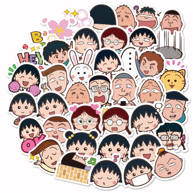 CM001 – Sticker / Stiker / Alat Tulis Anime Manga Cosplay Jepang Chibi Maruko Chan