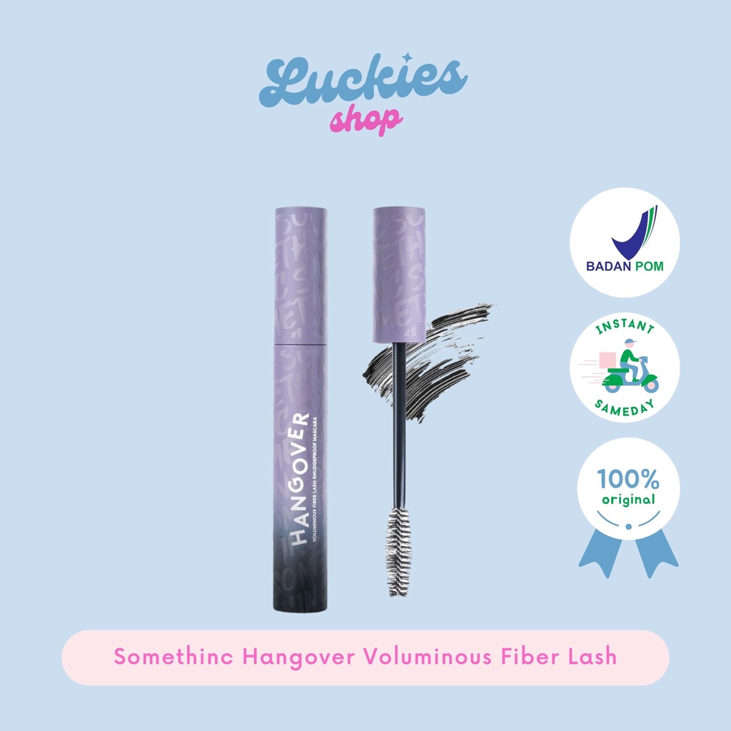 BPOM Somethinc Hangover Voluminous Fiber Lash Smudgeproof Mascara Waterproof Mascara Tahan Lama Maskara Waterproof