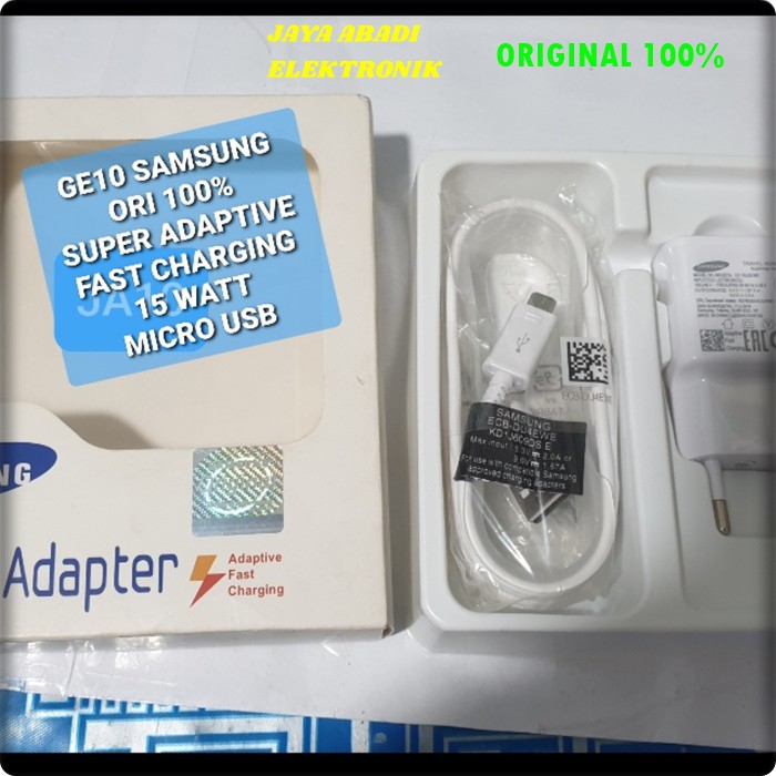 J10 CHARGER SAMSUNG 15 WATT MIKRO USB SUPER FAST CHARGING ADAPTOR CHARGE TRAVEL FLASH CAS CASAN QUICK CHARGE QUALLCOMM UNIVERSAL MULTI ORIGINAL VOLT GADGET BISA SEGALA MEREK HANDPHONE SUPPORT SUPER FAST CHARGING