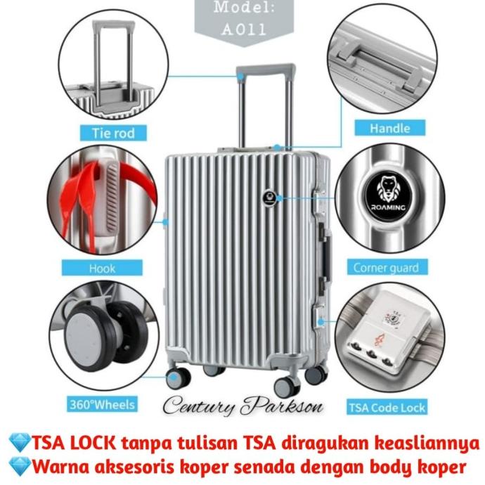 24" Koper/Luggage/ Suitcase Parkson Semi Aluminium No-Zipper Type T034
