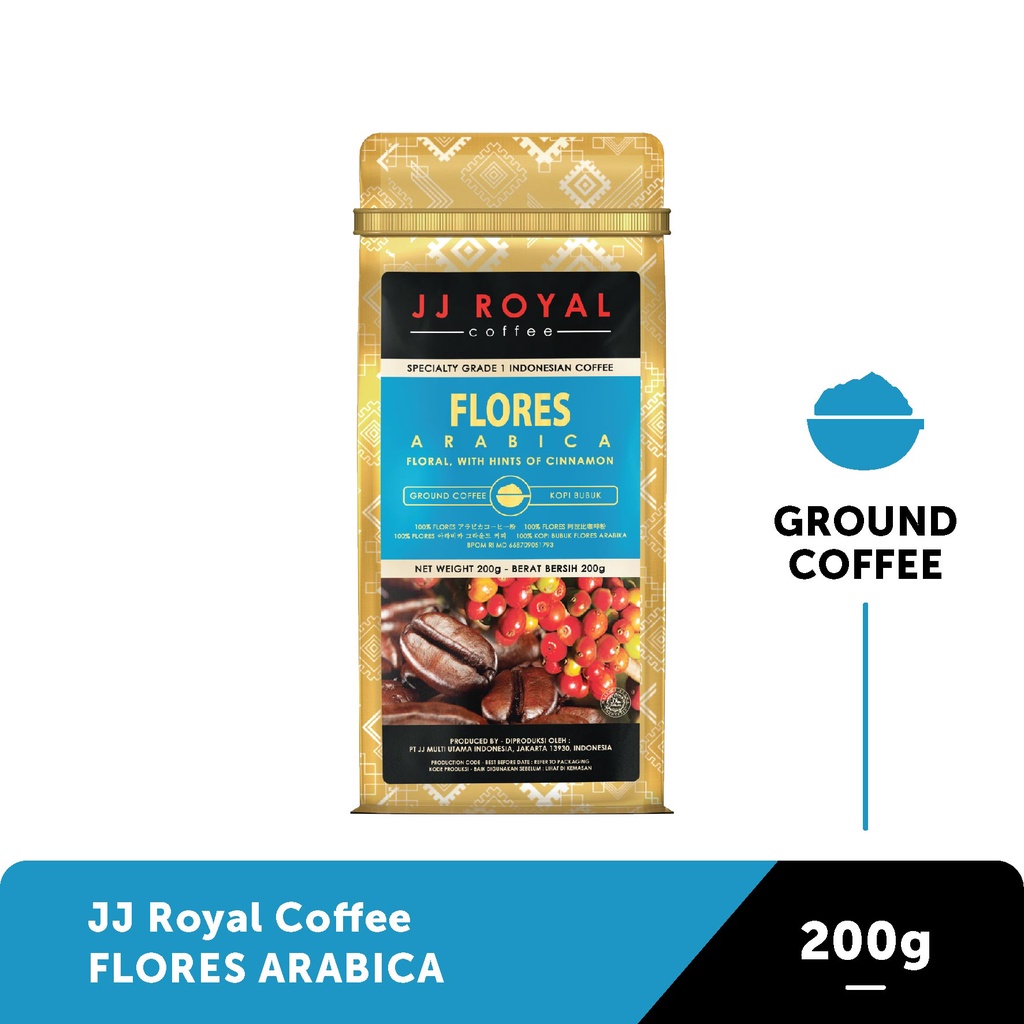 

JJ Royal Coffee Flores Arabica Ground (Kopi Bubuk) Bag 200g