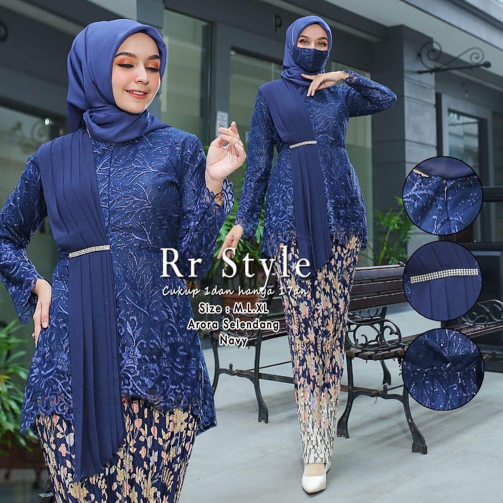 KEBAYA STELAN AORORA SELENDANG - KEBAYA MODERN - KEBAYA WISUDA - KEBAYA PESTA - ATASAN KEBAYA MODERN - KEBAYA KEKINIAN - KEBAYA BRUKAT-BLUS WISUDA