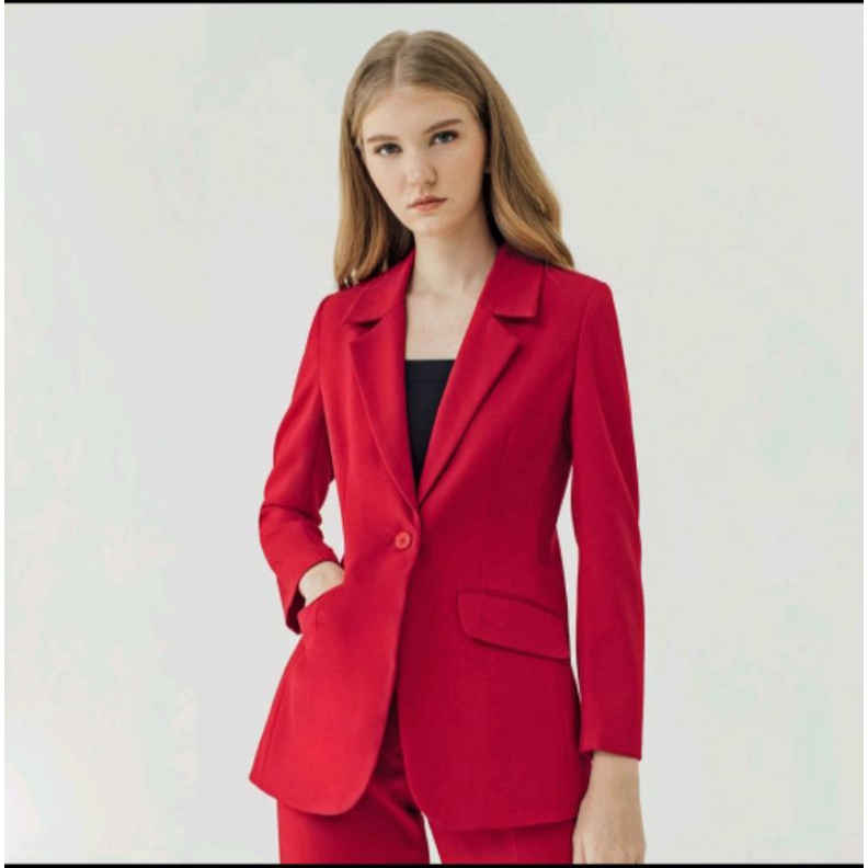 outer wanita blazer/jas wanita blazer/blazer merah
