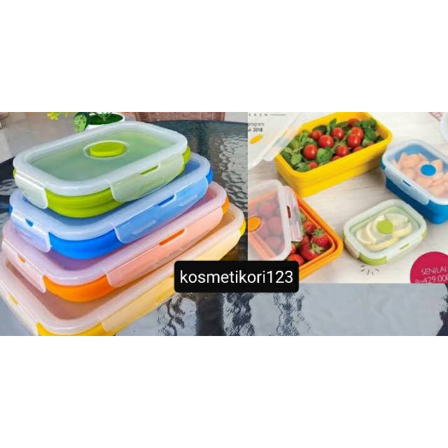 Lock & lock foldable silicone food container