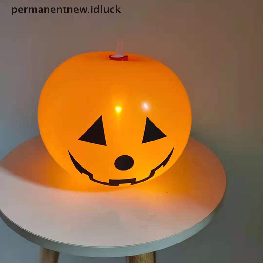 5 Pcs Balon Latex Bentuk Labu Dengan Lampu Led Untuk Dekorasi Pesta Halloween