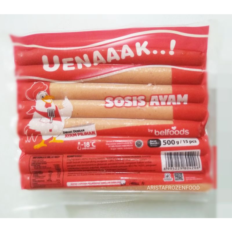 

Belfoods Uenak Sosis Ayam Long 500gr 15s