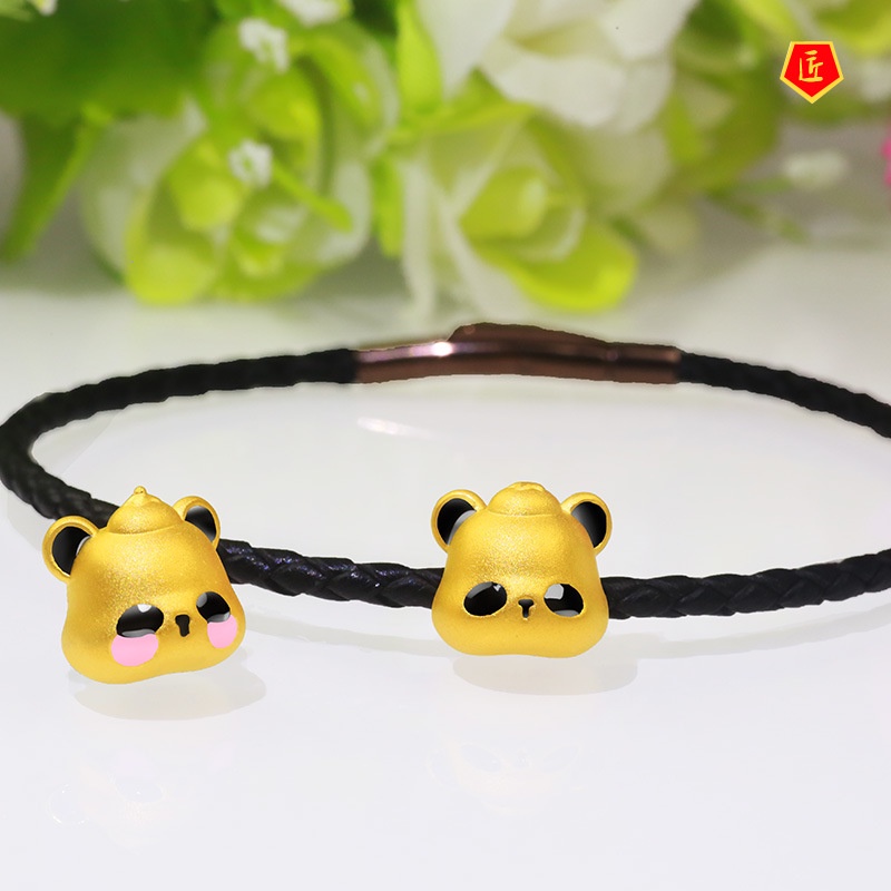 [Ready Stock]3D Golden Panda Lucky Beads Bracelet