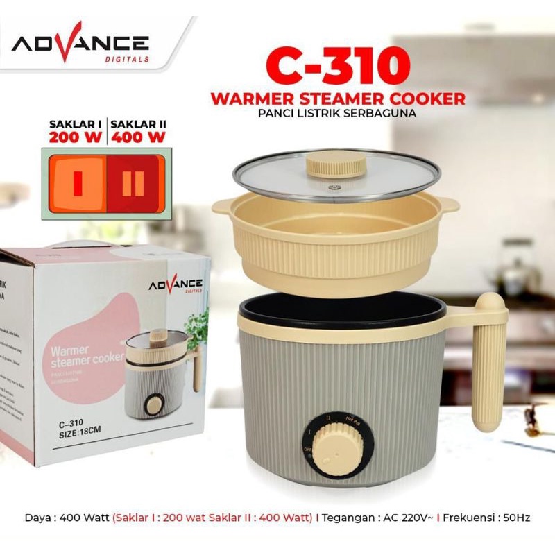 Panci Elektrik Advance C-310 Warmer Steamer Serbaguna