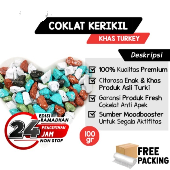 

TERHITS COKELAT KERIKIL 100GR KHAS TURKEY ARAB