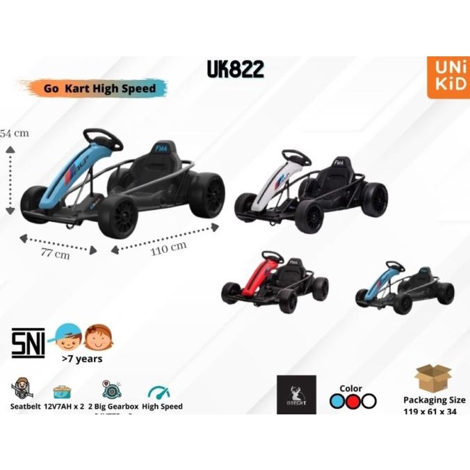 Mainan Mobil Aki Anak Unikid Uk 822 Gokart High Speed